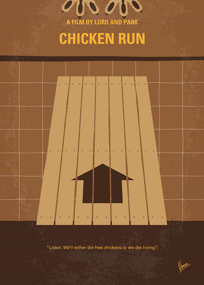 No789 My Chicken Run minimal movie poster When a cocke ...