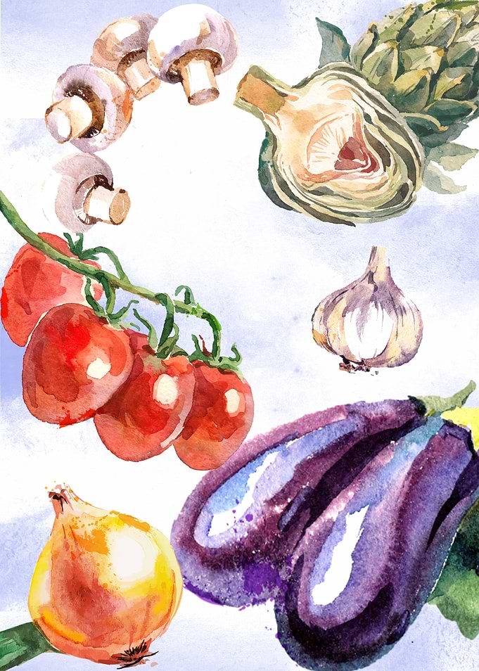 Vegetables for a lovely mediterranean meal - in waterco ...