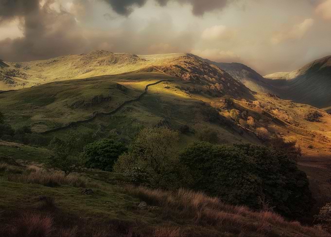 Scotland landscape at the sunset