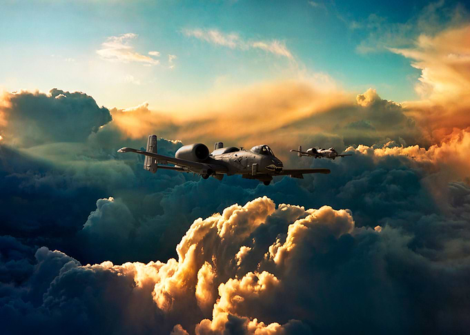 A pair of USAF A-10 Thunderbolt II's