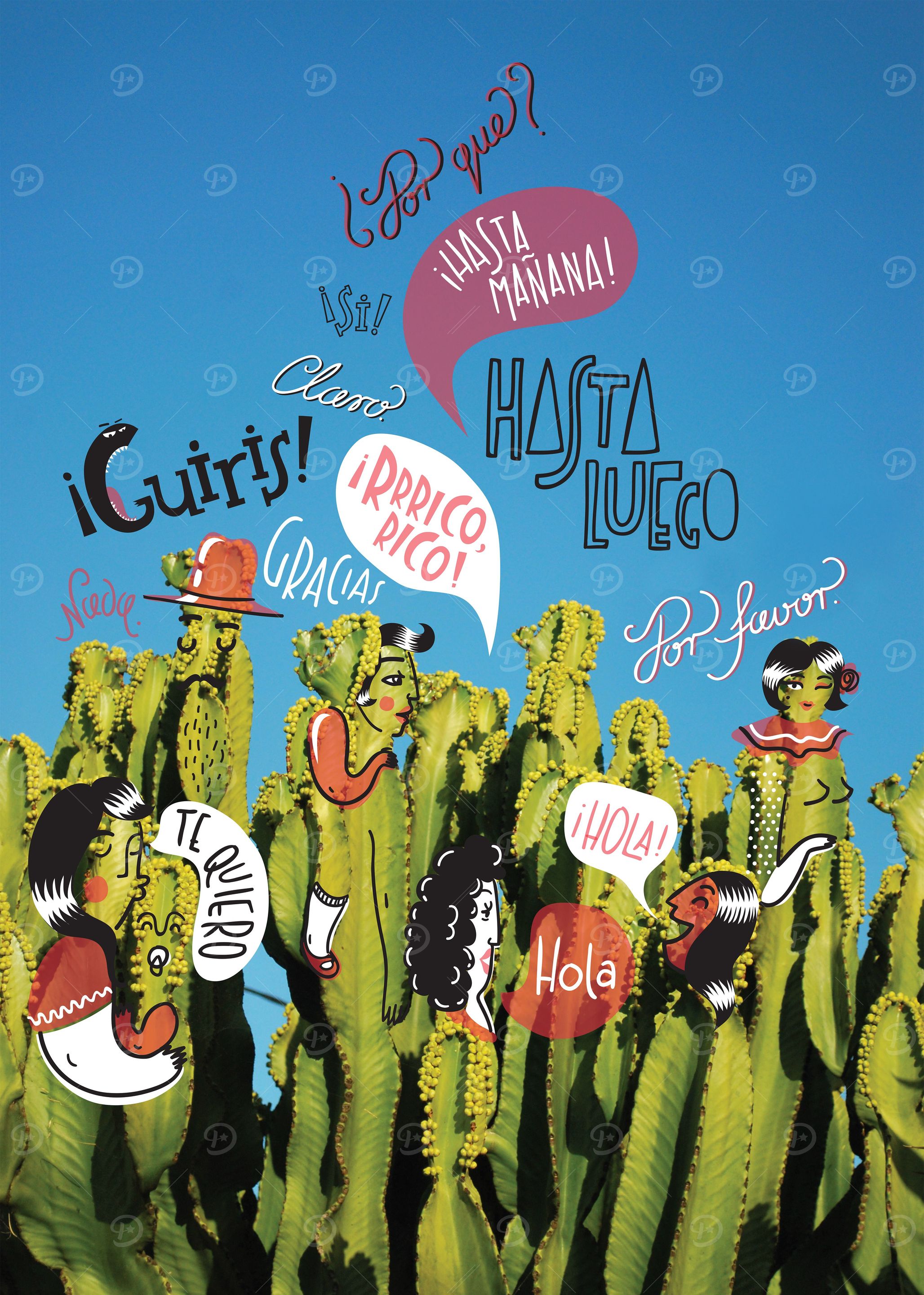 Spanish cactus, Spanish words, Spanish people and blue ...
