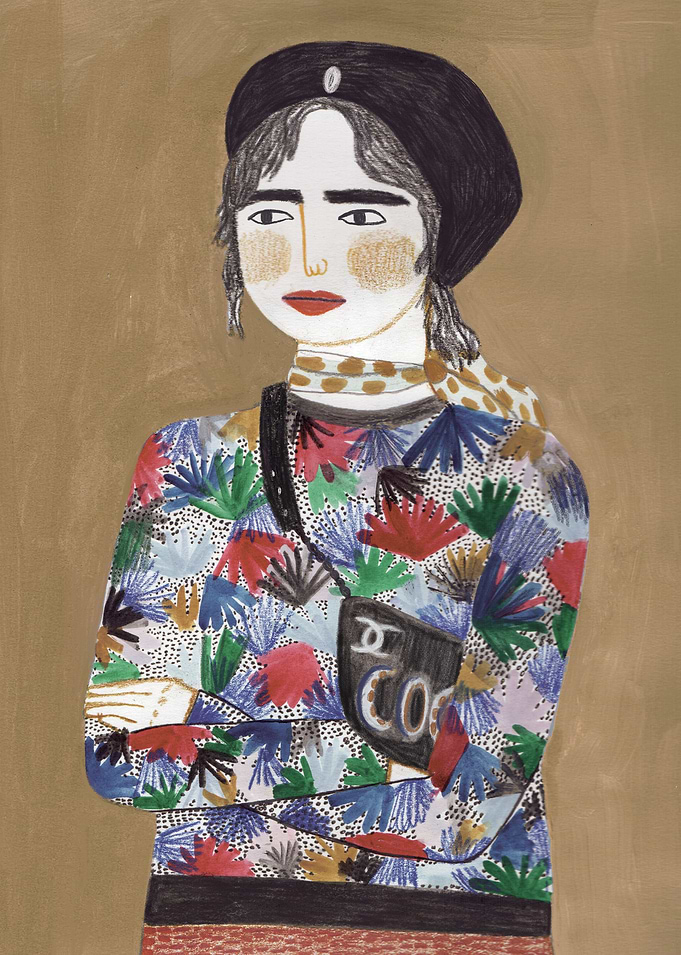 fashion illustration inspired by Chanel