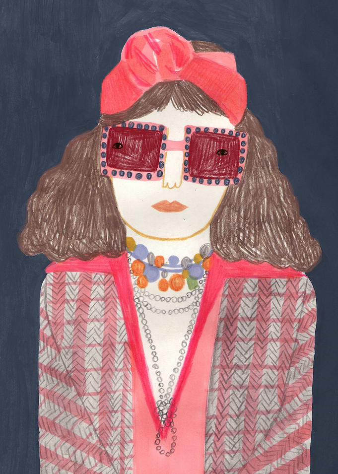 fashion illustration inspired by Gucci