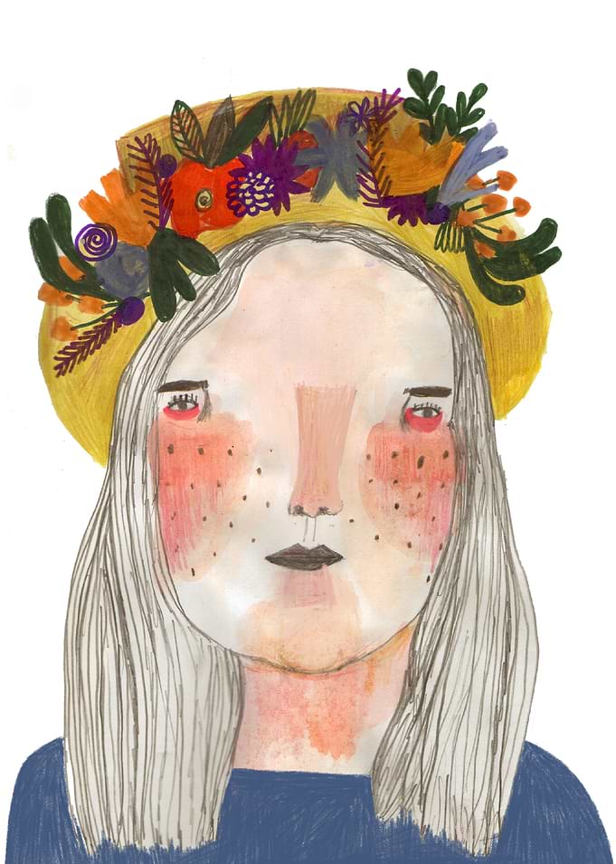 girl with flowers