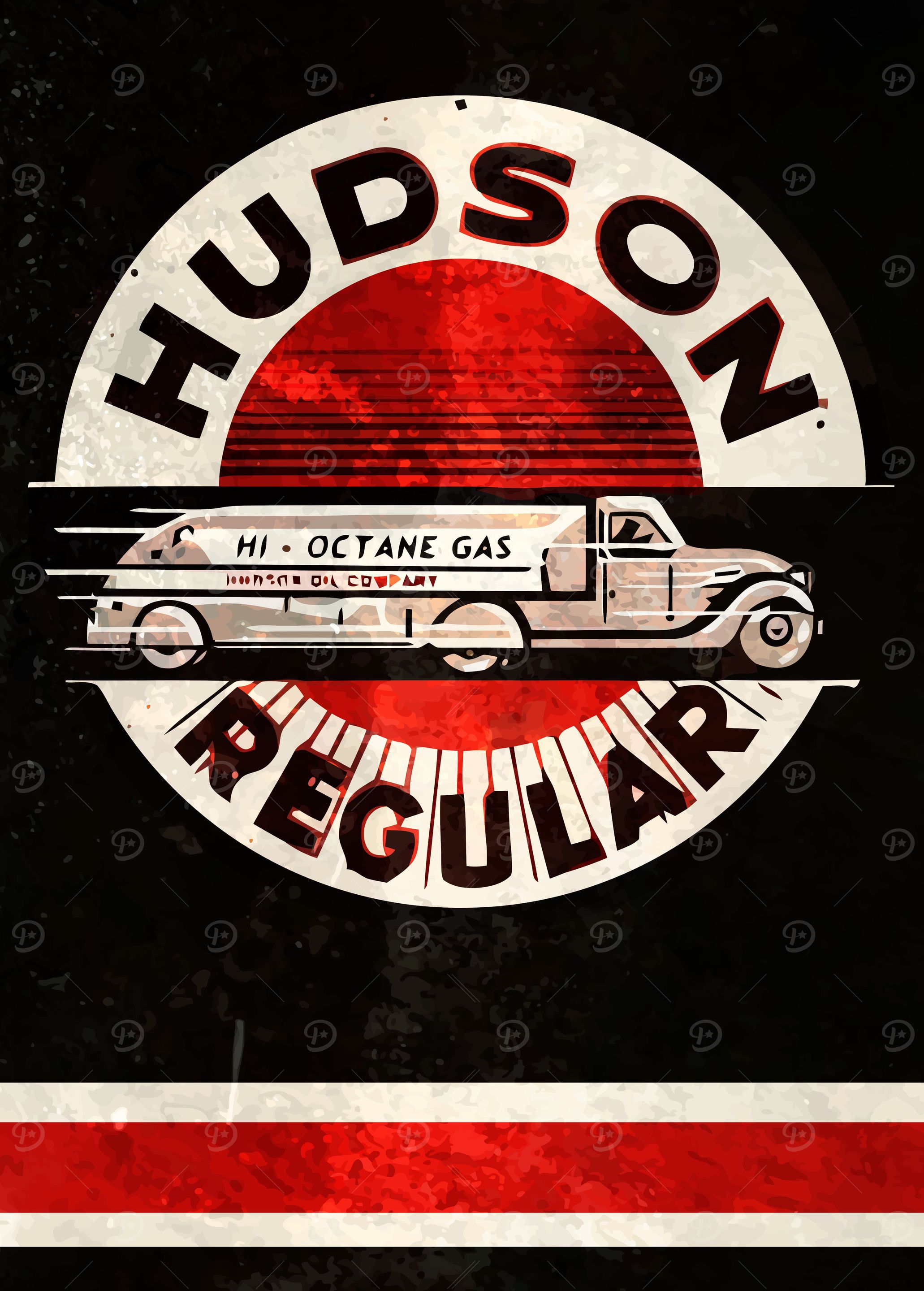 The vintage metal collection of fuel service stations.