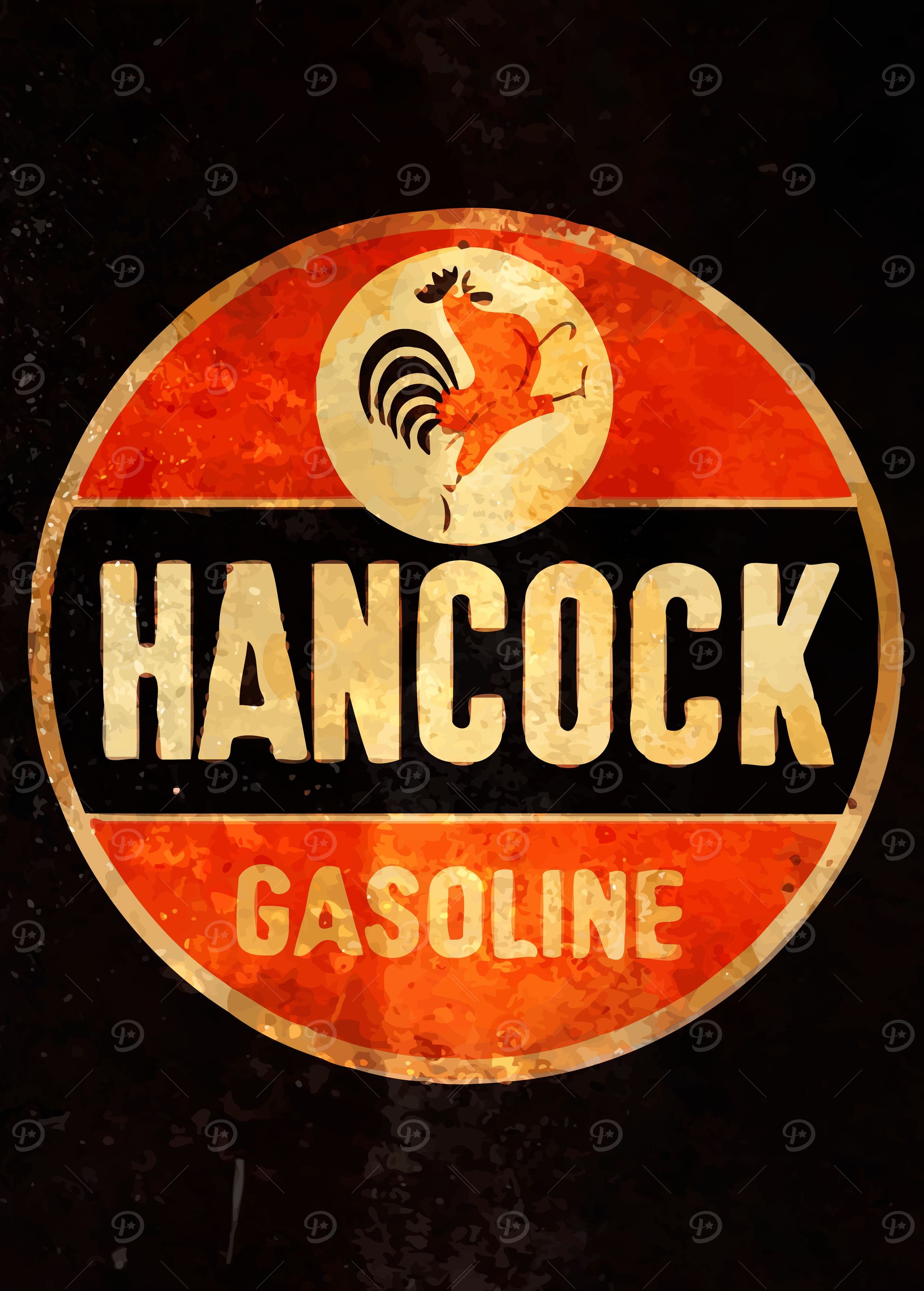 The vintage metal collection of fuel service stations.