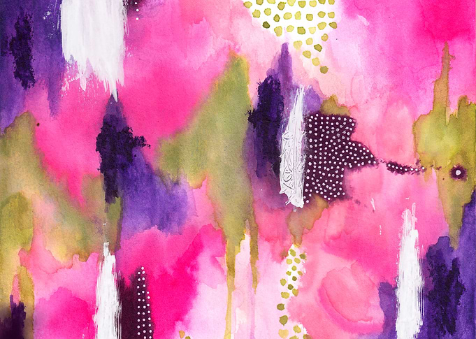 Mixed media art on canvas