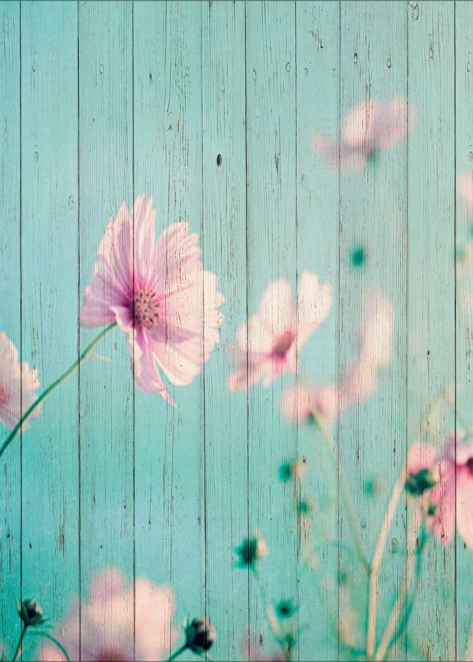 Sweet Flowers on Wood 07
