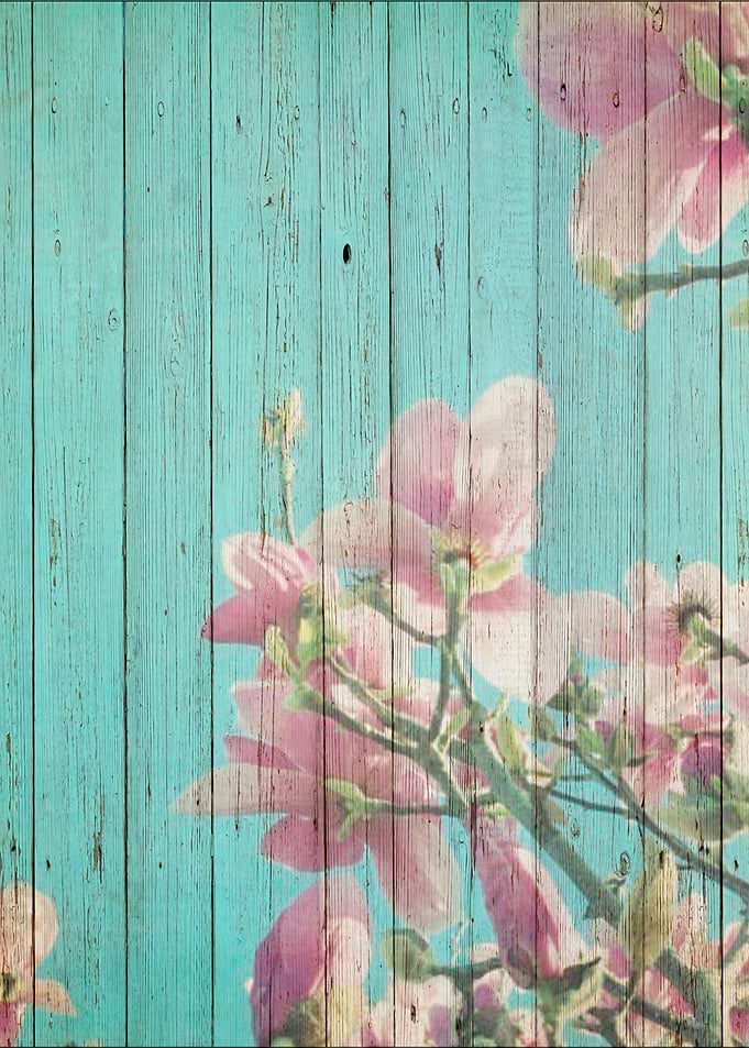 Sweet Flowers on Wood 08