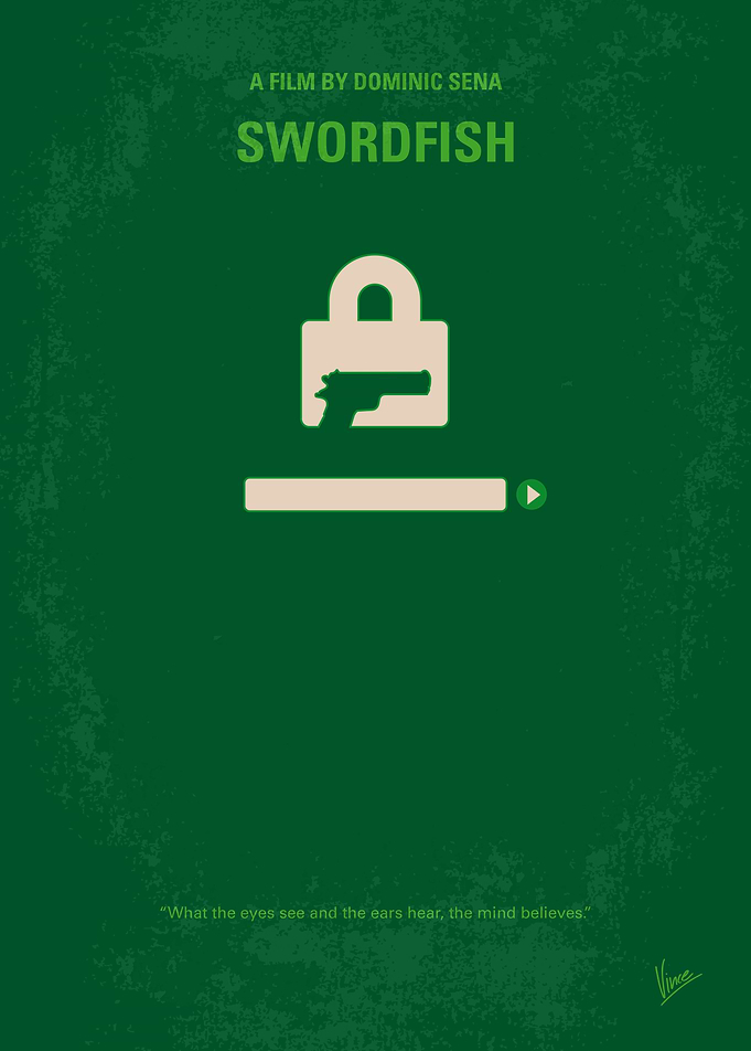 No804 My SWORDFISH minimal movie poster A covert count ...