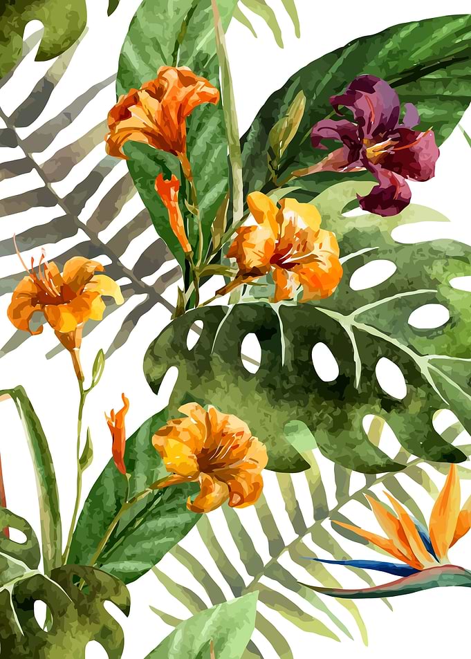 Tropical Floral Pattern 01