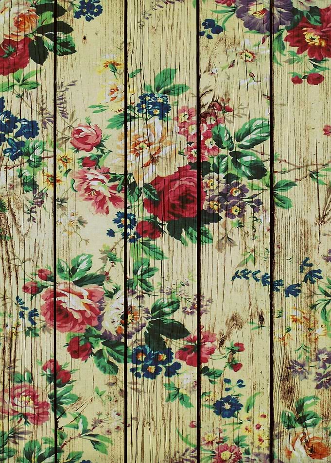 Flowers on Wood 01