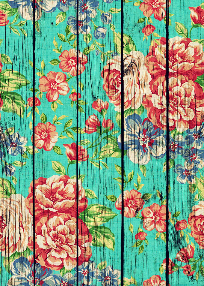 Flowers on Wood 06