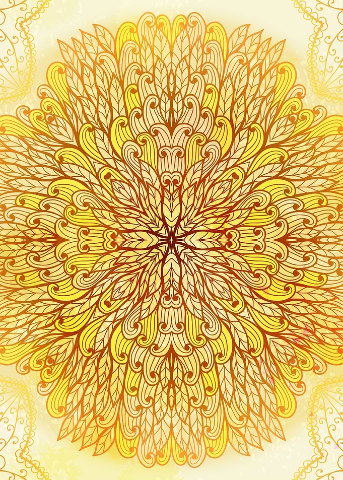 Hand Drawn Floral Mandala 12
