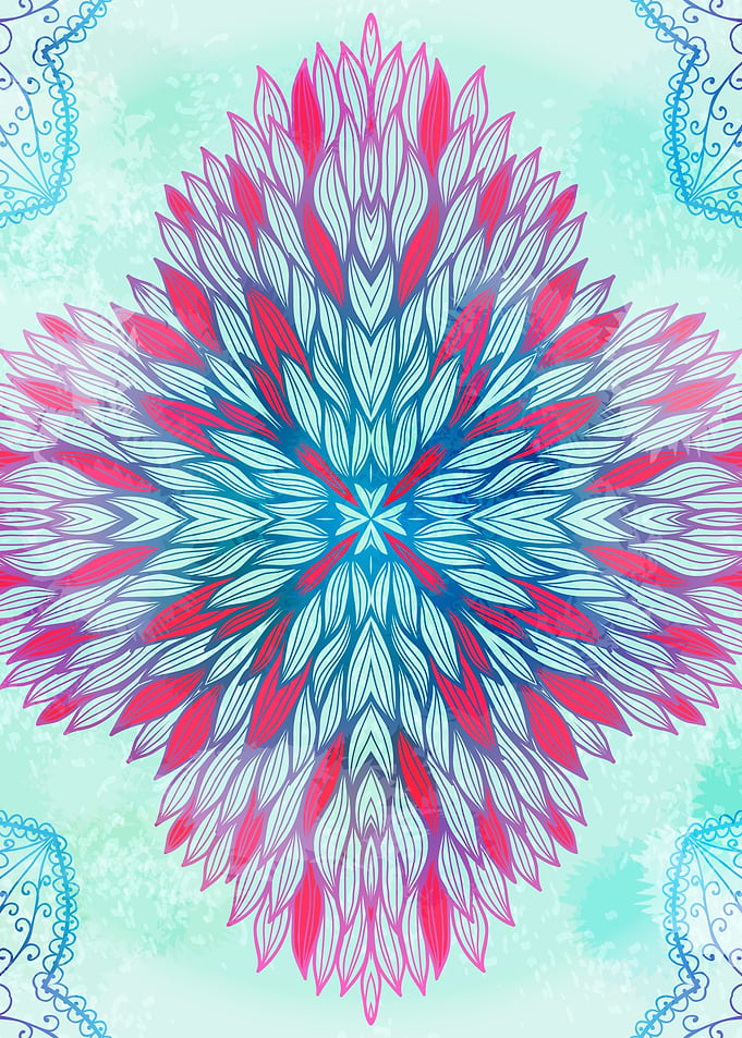 Hand Drawn Floral Mandala 11