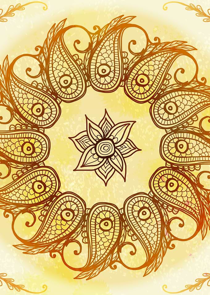 Hand Drawn Floral Mandala 09