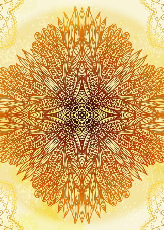 Hand Drawn Floral Mandala 15