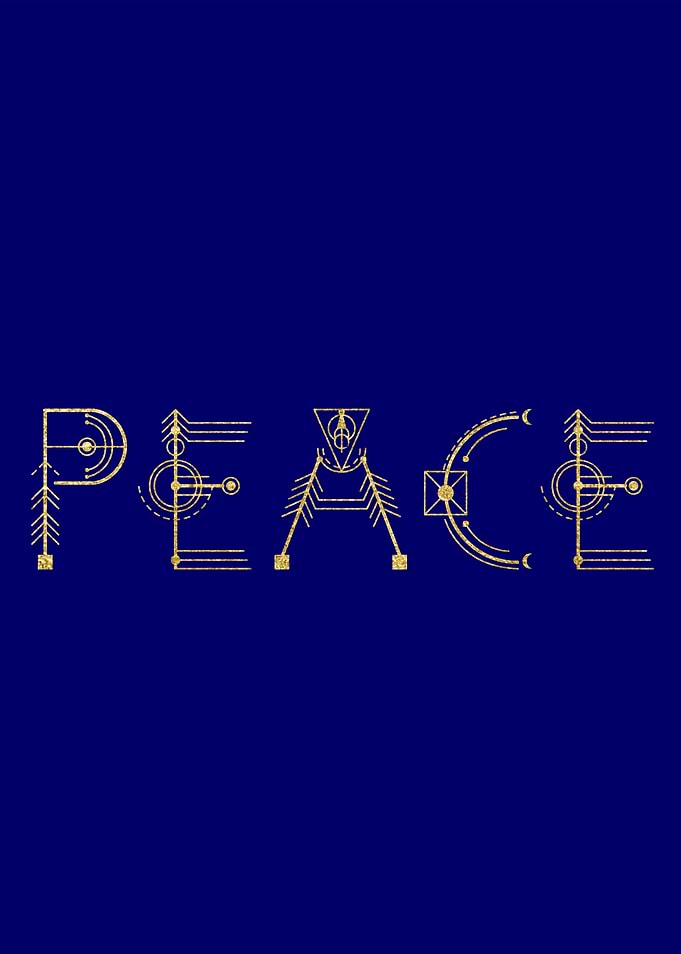 Peace written in sacred geometry letters. Peace must be ...
