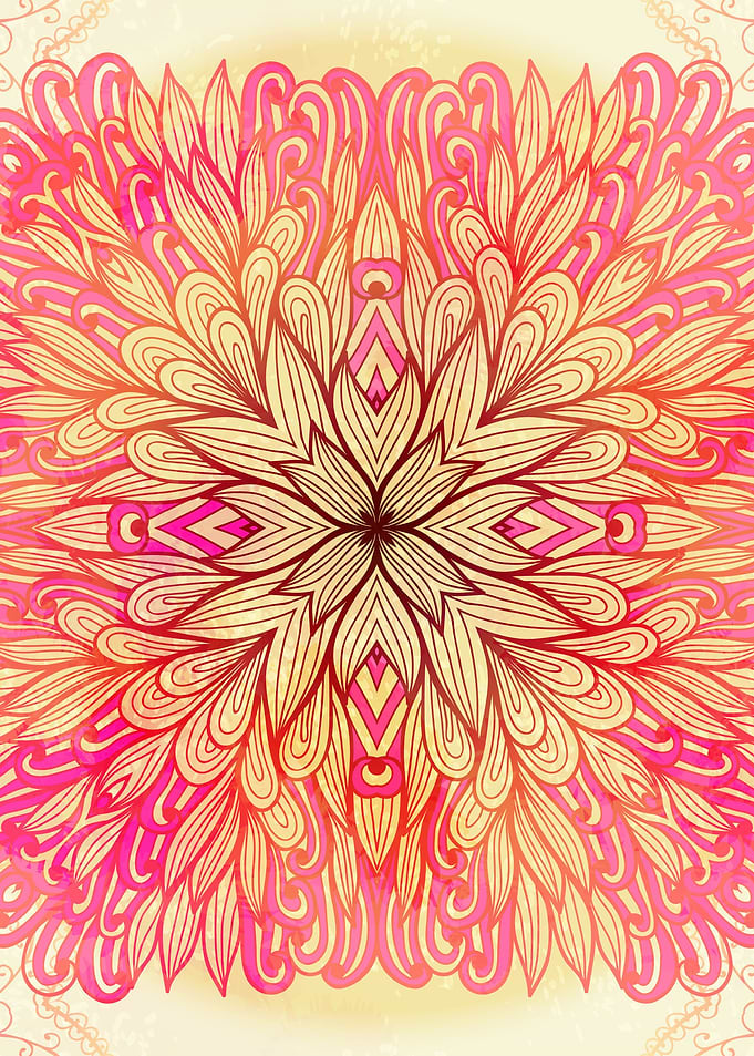 Hand Drawn Floral Mandala 10