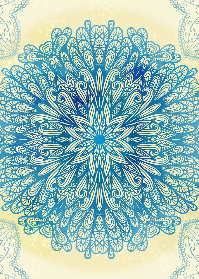 Hand Drawn Floral Mandala 14