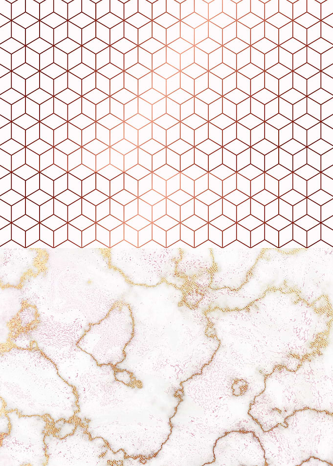 MARBLE & ROSEGOLD HEXAGONA