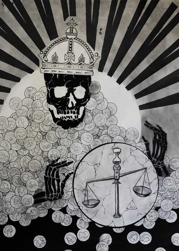 Hand-Drawn using Compressed Charcoal, finished in Illus ...