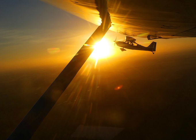 A special moment on a beautiful sunset formation flight ...