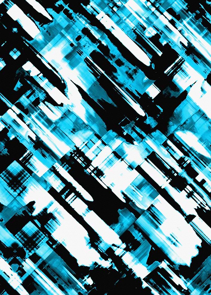 Hot blue and black digital art G253