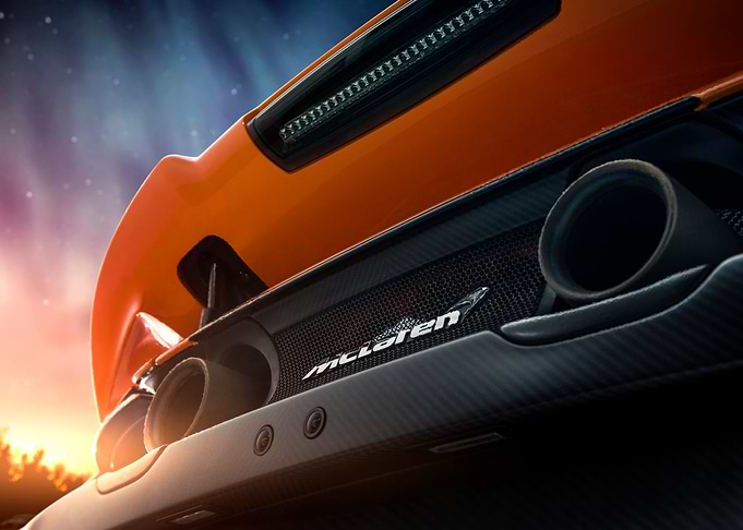 McLaren 675LT exhaust detail.