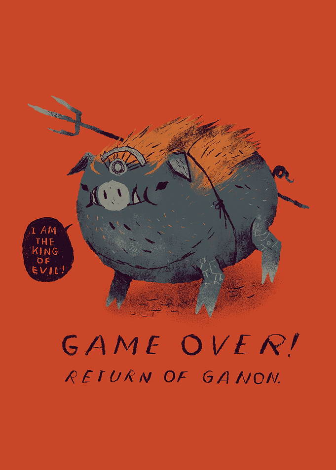 a print of the king of evil himself! pig ganon! inspire ...