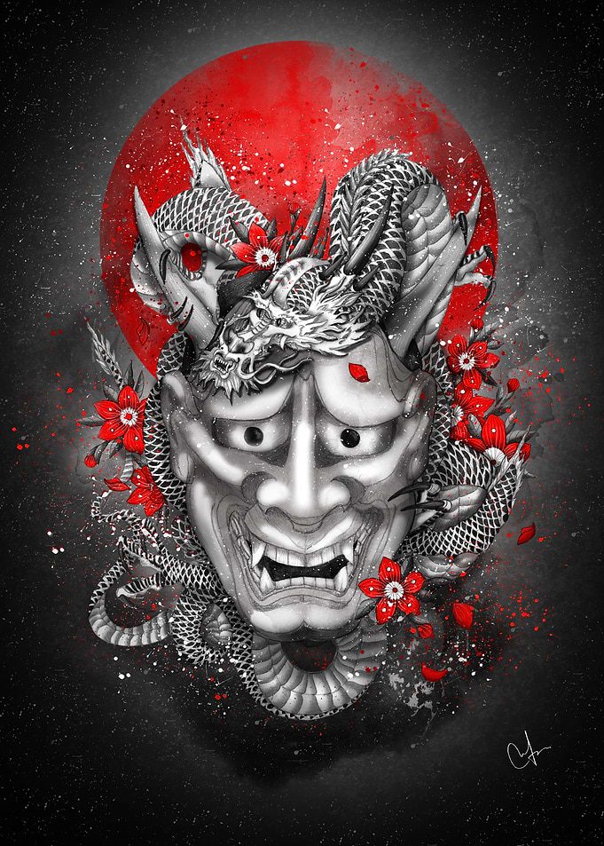 Hannya dragon mask