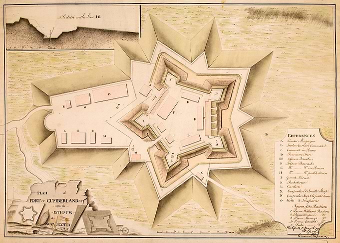 Fort Cumberland, Nova Scotia, built in 1750