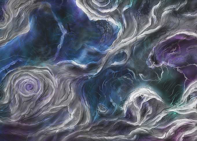 Swirling abstract with shifting colors.