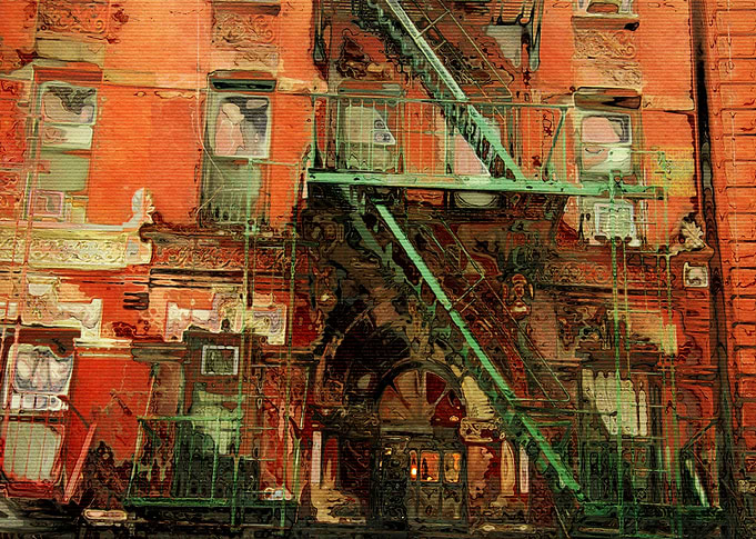 this is an illustration of a tenement building in New Y ...