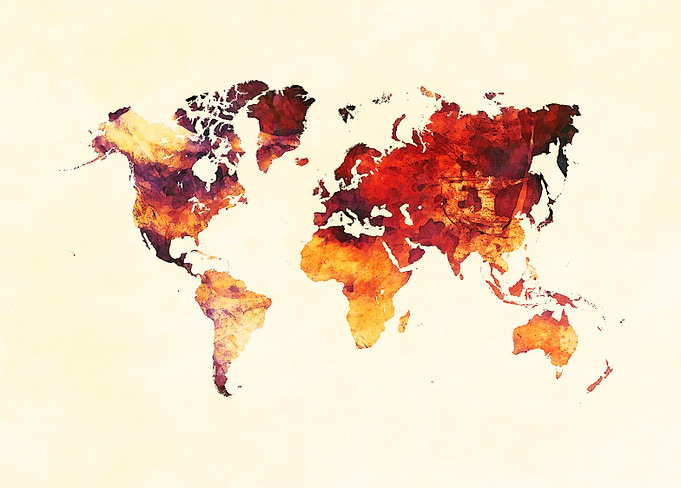 World map red