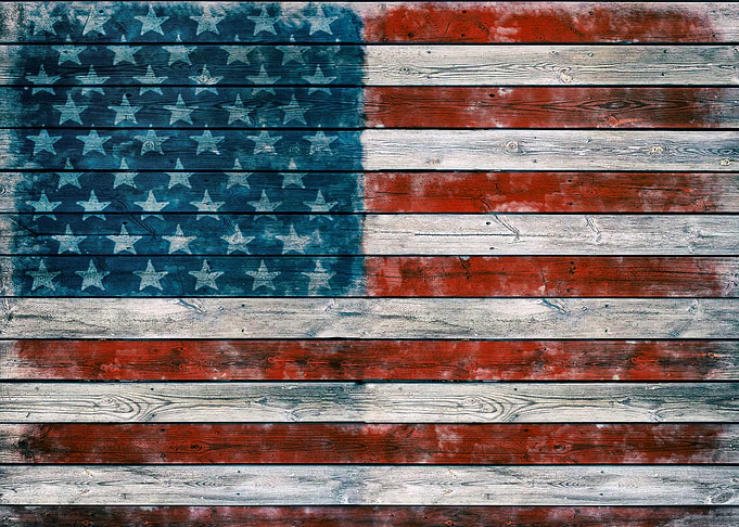 Wooden American Flag