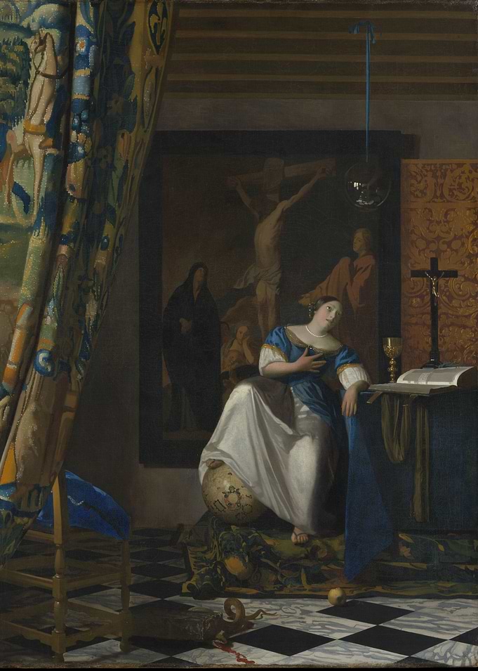 Johannes Vermeer - Allegory of the Catholic Faith, ca. ...
