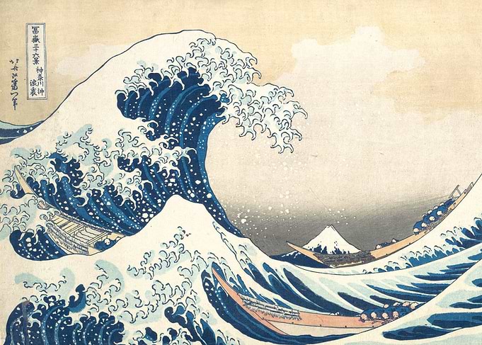 Hokusai - The Great Wave, ca. 1830–32, polychrome woodb ...