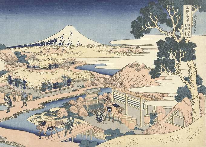 Hokusai - Fuji from the Katakura Tea Fields in Suruga, ...