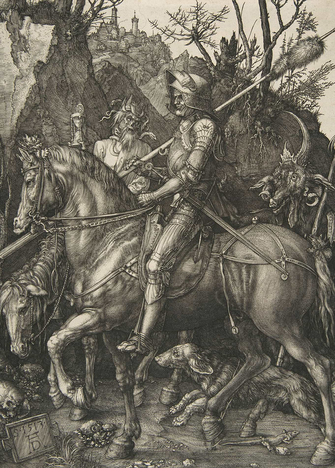 Albrecht Dürer - Knight, Death, and the Devil, 1513, en ...