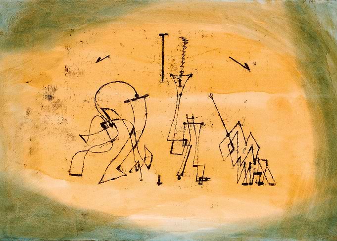 Paul Klee - Abstract Trio, 1923, watercolor and transfe ...