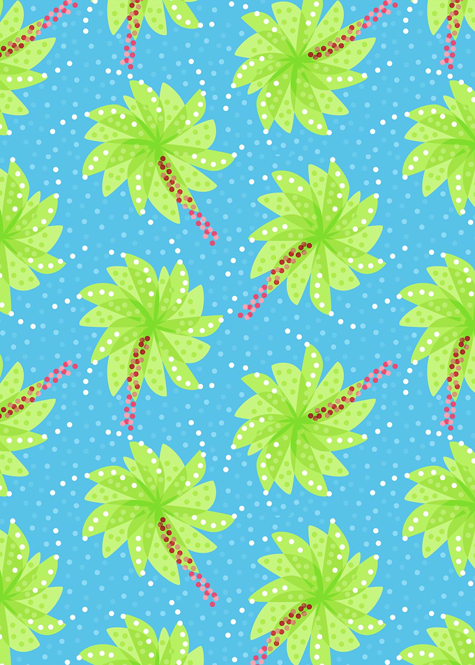 Fresh, bright and cheerful pattern of green abstract fl ...