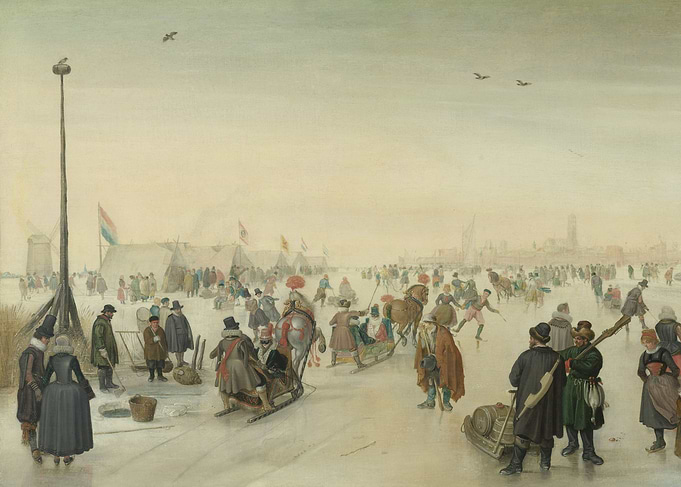Hendrick Avercamp - Enjoying the Ice near a Town, c. 16 ...