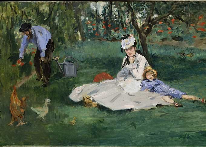 Édouard Manet - The Monet Family in Their Garden at Arg ...