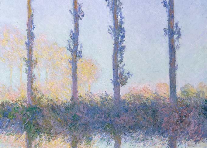 Claude Monet - The Four Trees, 1891, oil on canvas; Col ...