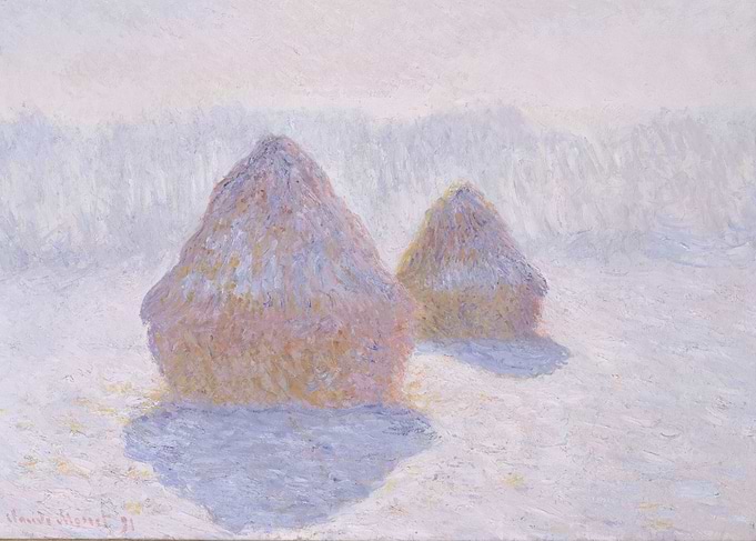 Claude Monet - Haystacks (Effect of Snow and Sun), 1891 ...