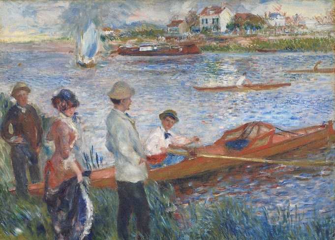 Auguste Renoir - Oarsmen at Chatou, 1879, oil on canvas ...