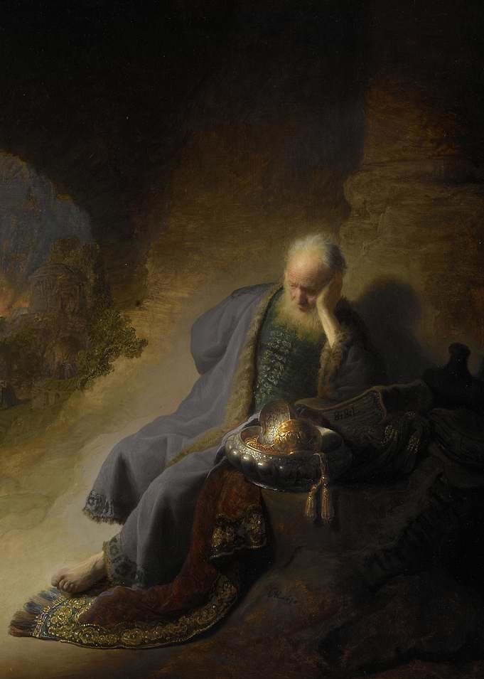 Rembrandt Harmensz van Rijn - Jeremiah Lamenting the De ...