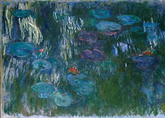 Claude Monet - Water Lilies, 1916–19, oil on canvas; Co ...