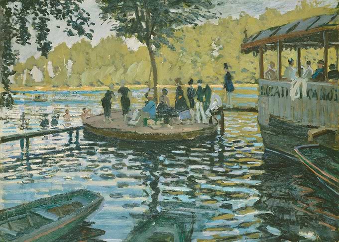 Claude Monet - La Grenouillère, 1869, oil on canvas; Co ...